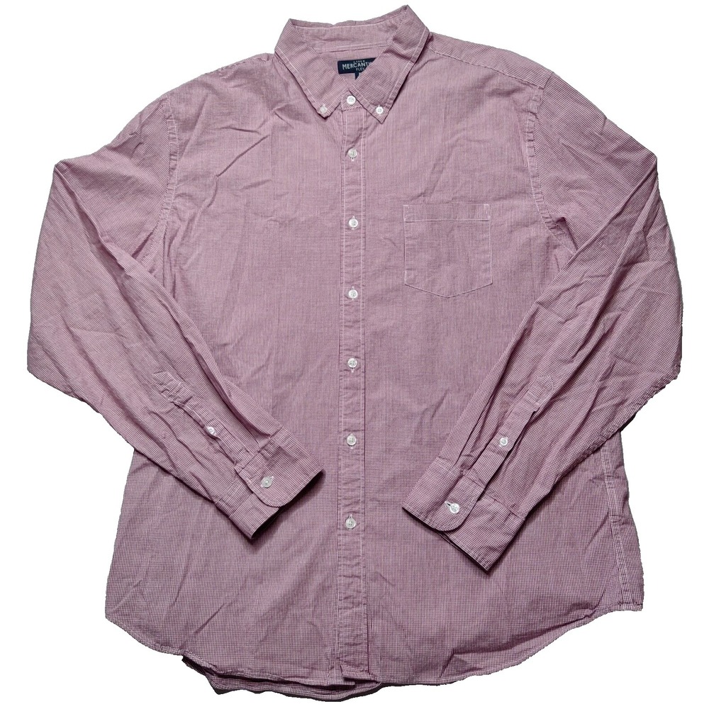 J. CREW MERCANTILE FLEX Red Gingham Check Button Shirt - Men Size XL